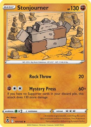 Stonjourner 101/195 - SWSH12 Silver Tempest - for just $0.04! 
