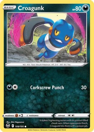 Croagunk 109/195 - SWSH12 Silver Tempest - for just $0.03! 