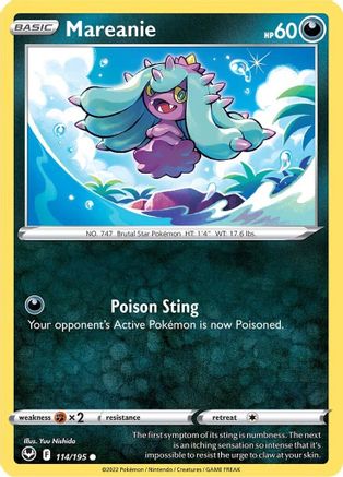 Mareanie 114/195 - SWSH12 Silver Tempest - for just $0.05! 