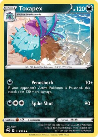 Toxapex 115/195 - SWSH12 Silver Tempest - for just $0.05! 