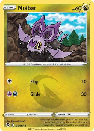 Noibat 132/195 - SWSH12 Silver Tempest - for just $0.03! 