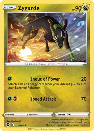 Zygarde 134/195 - SWSH12 Silver Tempest - for just $0.08! 