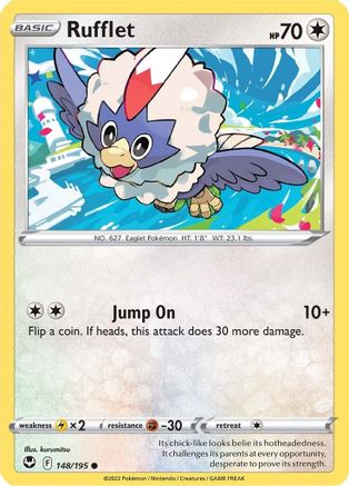 Rufflet 148/195 - SWSH12 Silver Tempest - for just $0.03! 