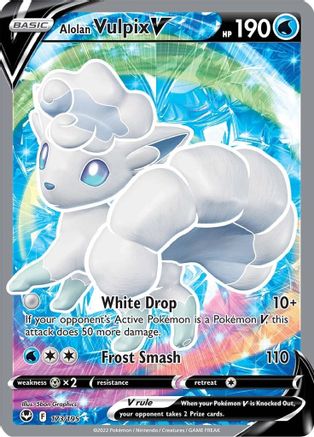 Alolan Vulpix V (Full Art) 173/195 - SWSH12 Silver Tempest Holofoil - for just $4! 