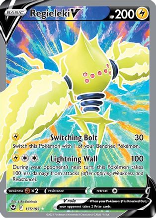 Regieleki V (Full Art) 175/195 - SWSH12 Silver Tempest Holofoil - for just $1.08! 
