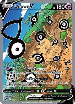 Unown V (Alternate Full Art) 177/195 - SWSH12 Silver Tempest Holofoil - for just $9.76! 