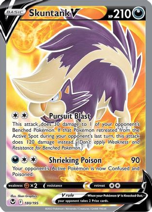 Skuntank V (Full Art) 180/195 - SWSH12 Silver Tempest Holofoil - for just $0.62! 