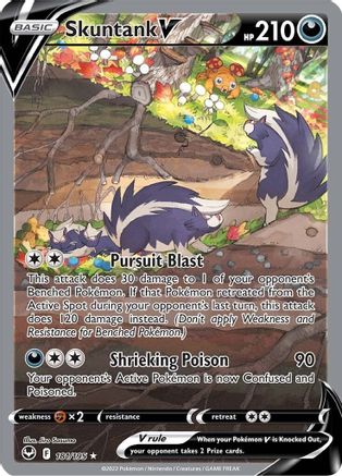 Skuntank V (Alternate Full Art) 181/195 - SWSH12 Silver Tempest Holofoil - for just $3.35! 