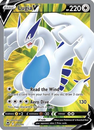 Lugia V (Full Art) 185/195 - SWSH12 Silver Tempest Holofoil - for just $6.93! 