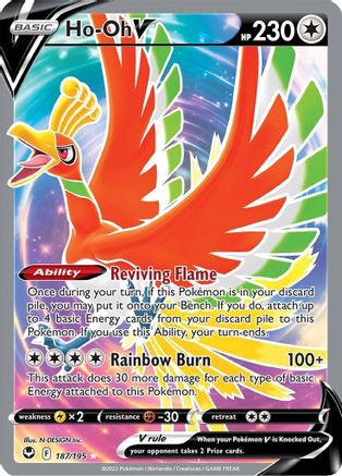 Ho-Oh V (Full Art) 187/195 - SWSH12 Silver Tempest Holofoil - for just $3.29! 