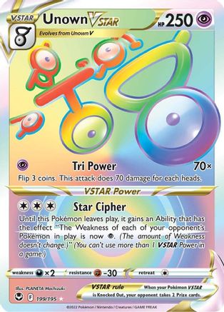 Unown VSTAR (Secret) 199/195 - SWSH12 Silver Tempest Holofoil - for just $3.18! 