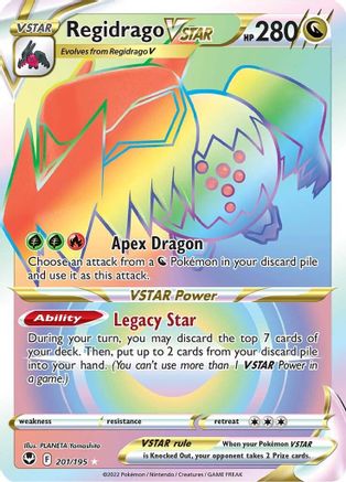 Regidrago VSTAR (Secret) 201/195 - SWSH12 Silver Tempest Holofoil - for just $2.68! 