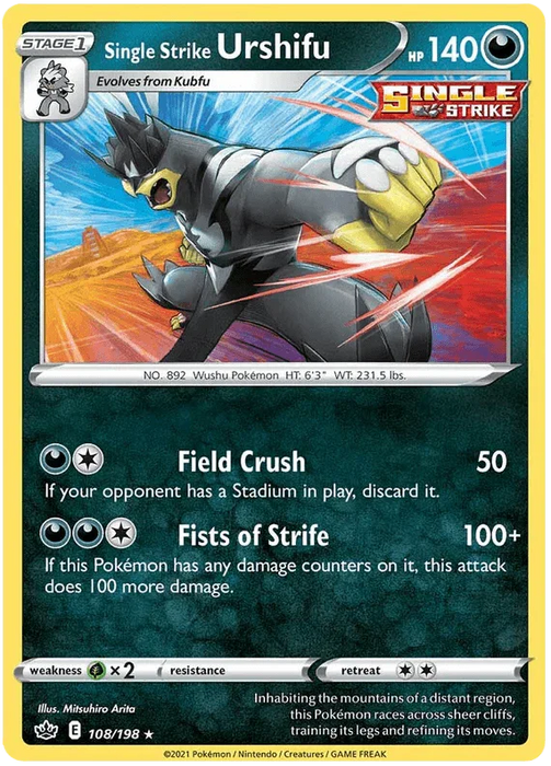 Single Strike Urshifu (108/198) [Sword & Shield: Chilling Reign] - for just $0.15! 