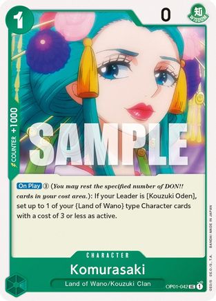 Komurasaki (OP01-042) - Romance Dawn - for just $0.08! 