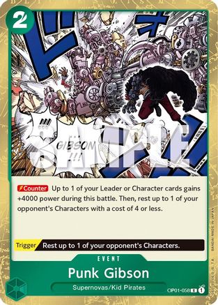 Punk Gibson (OP01-058) - Romance Dawn Foil - for just $0.25! 