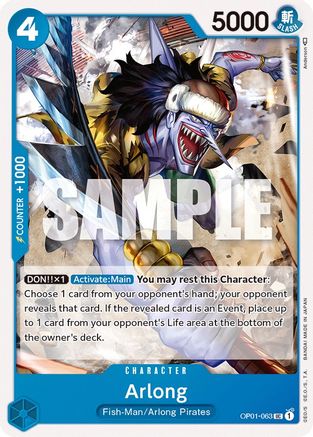 Arlong (OP01-063) - Romance Dawn - for just $0.10! 