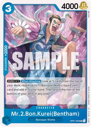 Mr.2.Bon.Kurei (Bentham) (OP01-084) - Romance Dawn - for just $0.10! 