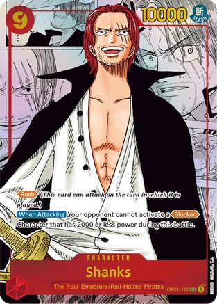 Shanks (Parallel) (Manga) (Alternate Art) (OP01-120) - Romance Dawn Foil - for just $975! 