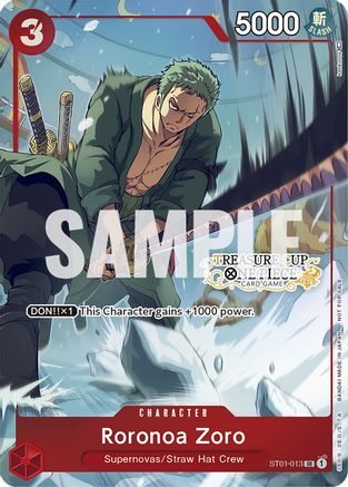 Roronoa Zoro - ST01-013 (Treasure Cup) (ST01-013) - One Piece Promotion Cards Foil - for just $1500! 
