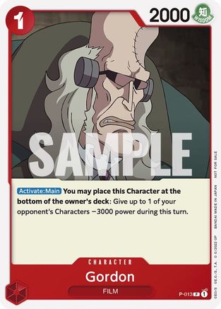 Gordon (One Piece Film Red) (P-013) - One Piece Promotion Cards - for just $0.33! 