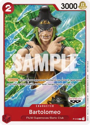 Bartolomeo (One Piece Film Red) (P-018) - One Piece Promotion Cards - for just $0.15! 