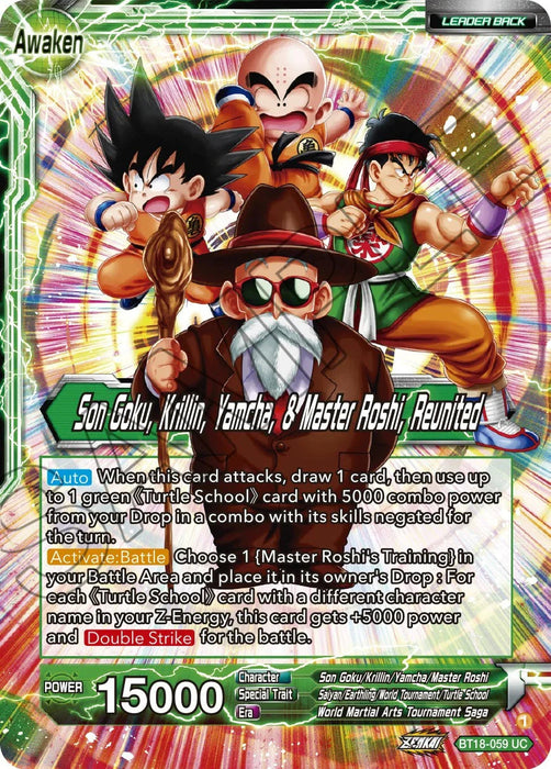 Master Roshi // Son Goku, Krillin, Yamcha, & Master Roshi, Reunited (BT18-059) [Dawn of the Z-Legends] - for just $0.10! 