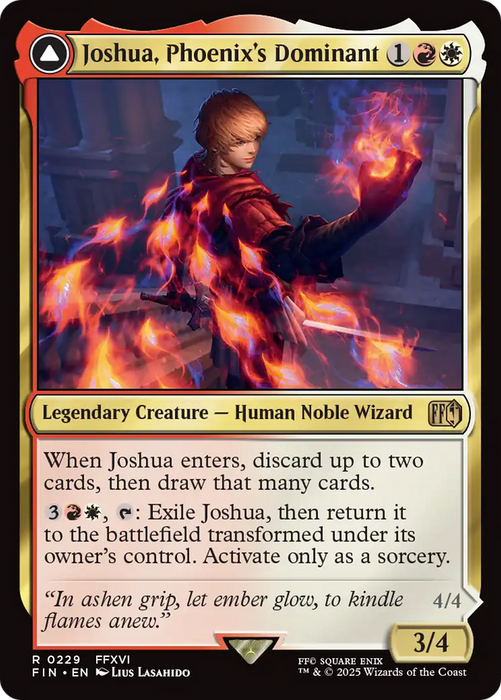 Joshua, Phoenix's Dominant // Phoenix, Warden of Fire (FIN-229) - FINAL FANTASY: (enchantment) Foil - for just $0.87! 