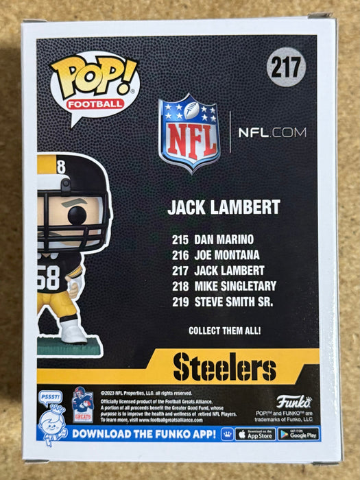 Funko Pop! Football Jack Lambert #217 NFL Pittsburgh Steelers 2024 Linebacker - for just $13! 