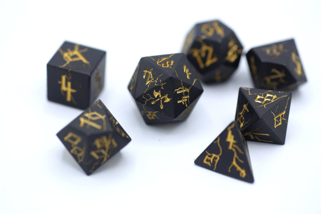 Matt Black with Gold Barbarian Dice Set - for just $39.99! 