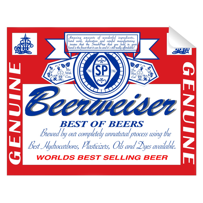 Beerweiser Bottle Single Self Adhesive Label - License and Royalty Free for Film Use - for just $3! 