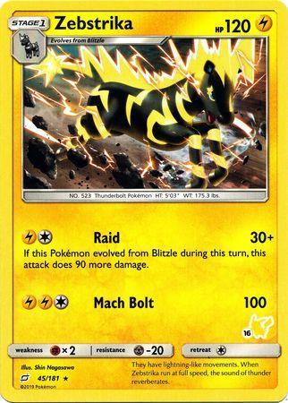 Zebstrika (45/181) (Pikachu Stamp #16) [Battle Academy 2020] - for just $0.10! 