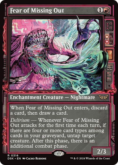 Fear of Missing Out (DSK-316) - Duskmourn: House of Horror: (Showcase) Foil - for just $1.53! 