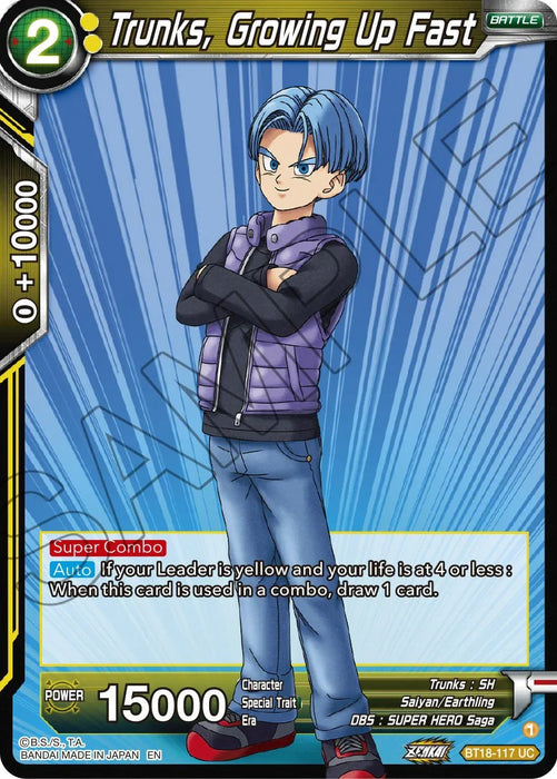 Trunks, Growing Up Fast (BT18-117) [Dawn of the Z-Legends] - for just $0.10! 