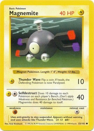 Magnemite (53/102) [Base Set Shadowless Unlimited] - Just $0.30! Shop now at Retro Gaming of Denver