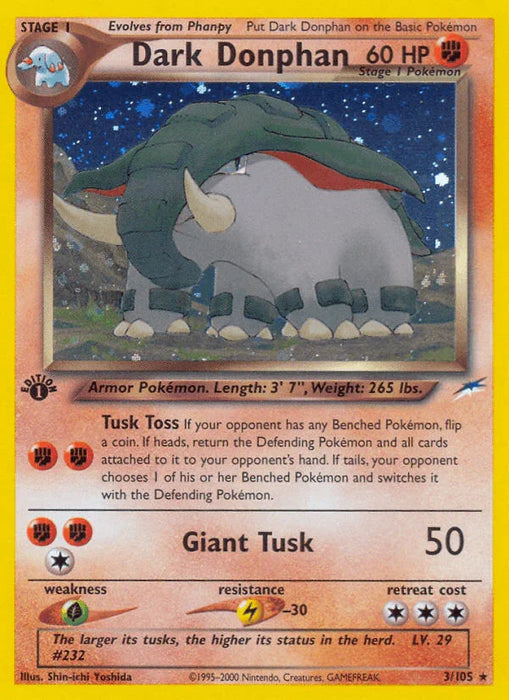 Dark Donphan (3/105) [Neo Destiny 1st Edition] - for just $80! 