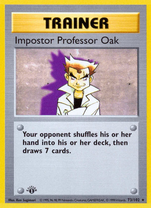 Impostor Professor Oak (73/102) (Shadowless) [Base Set 1st Edition] - for just $8.30! 