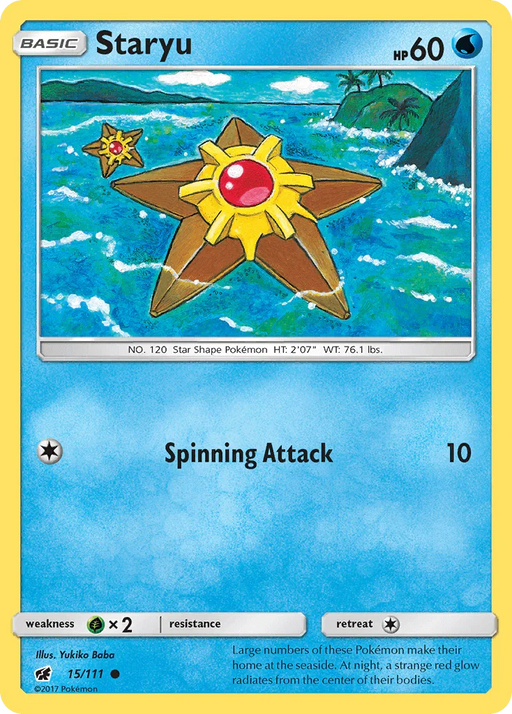 Staryu (15/111) [Sun & Moon: Crimson Invasion] - for just $0.10! 