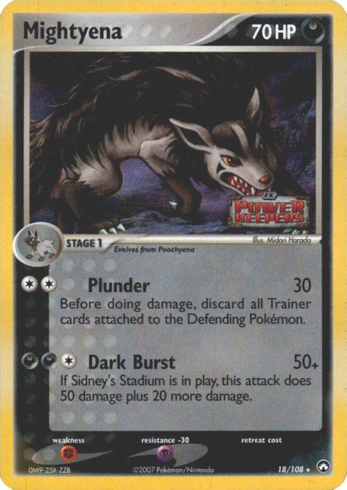 Mightyena (18/108) (Stamped) [EX: Power Keepers] - for just $3.45! 