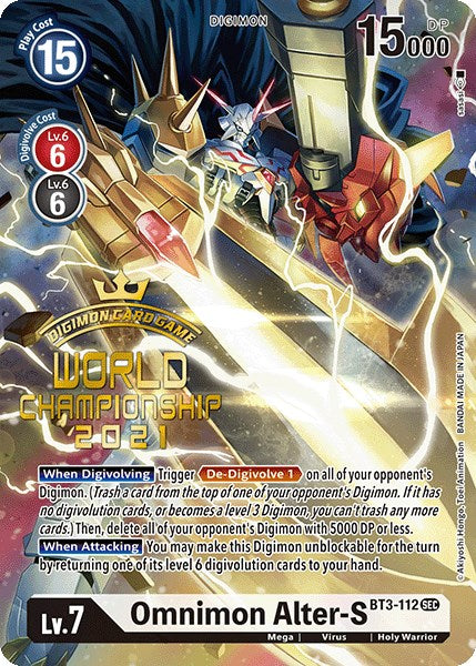 Omnimon Alter-S [BT3-112] (World Championship 2021) [Release Special Booster Promos] - Just $2800! Shop now at Retro Gaming of Denver