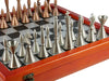 Chess Set - Brass Art Deco with Cherry Stained Chest - for just $360! 