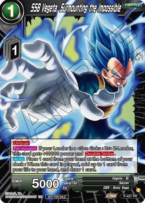 SSB Vegeta, Surmounting the Impossible (P-427) [Promotion Cards] - for just $0.35! 