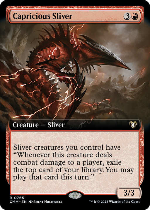 Capricious Sliver (Extended Art) [Commander Masters] - Just $0.15! Shop now at Retro Gaming of Denver