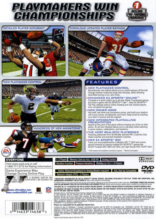 Madden NFL 2004 – PlayStation 2 (PS2) - for just $4.99! 