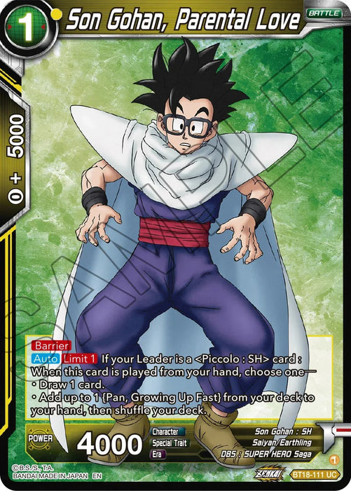 Son Gohan, Parental Love (BT18-111) [Dawn of the Z-Legends] - for just $0.10! 