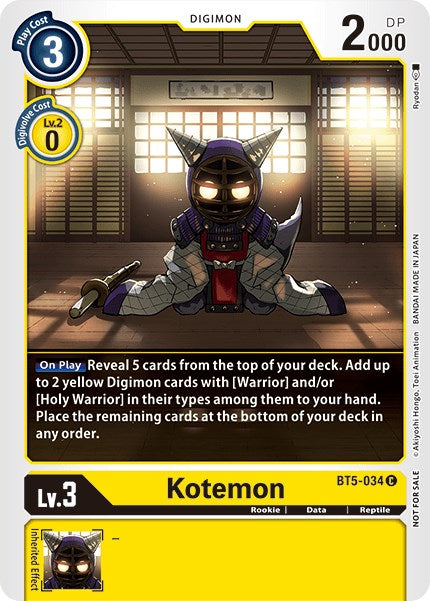 Kotemon [BT5-034] (Tamer Party Vol. 5) [Battle of Omni Promos] - Just $0.50! Shop now at Retro Gaming of Denver