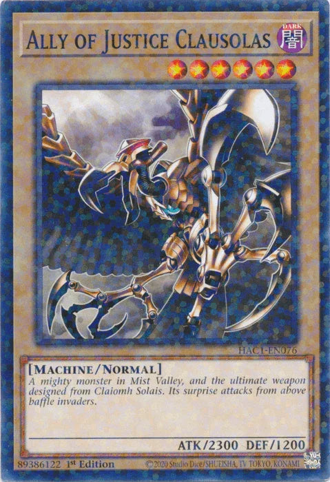 Ally of Justice Clausolas (Duel Terminal) [HAC1-EN076] Common - for just $0.10! 
