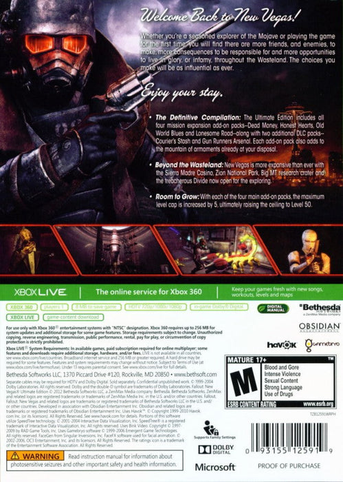 Fallout New Vegas: Ultimate Edition [Platinum Hits] – Xbox 360 (X360) - for just $34.99! 