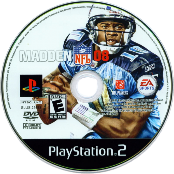 Madden NFL 08 – PlayStation 2 (PS2) - for just $0! 
