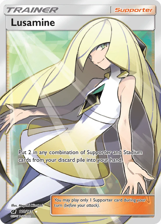 Lusamine (110/111) [Sun & Moon: Crimson Invasion] - for just $17.90! 