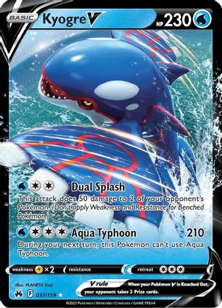 Kyogre V 037/159 - Crown Zenith Holofoil - for just $0.46! 